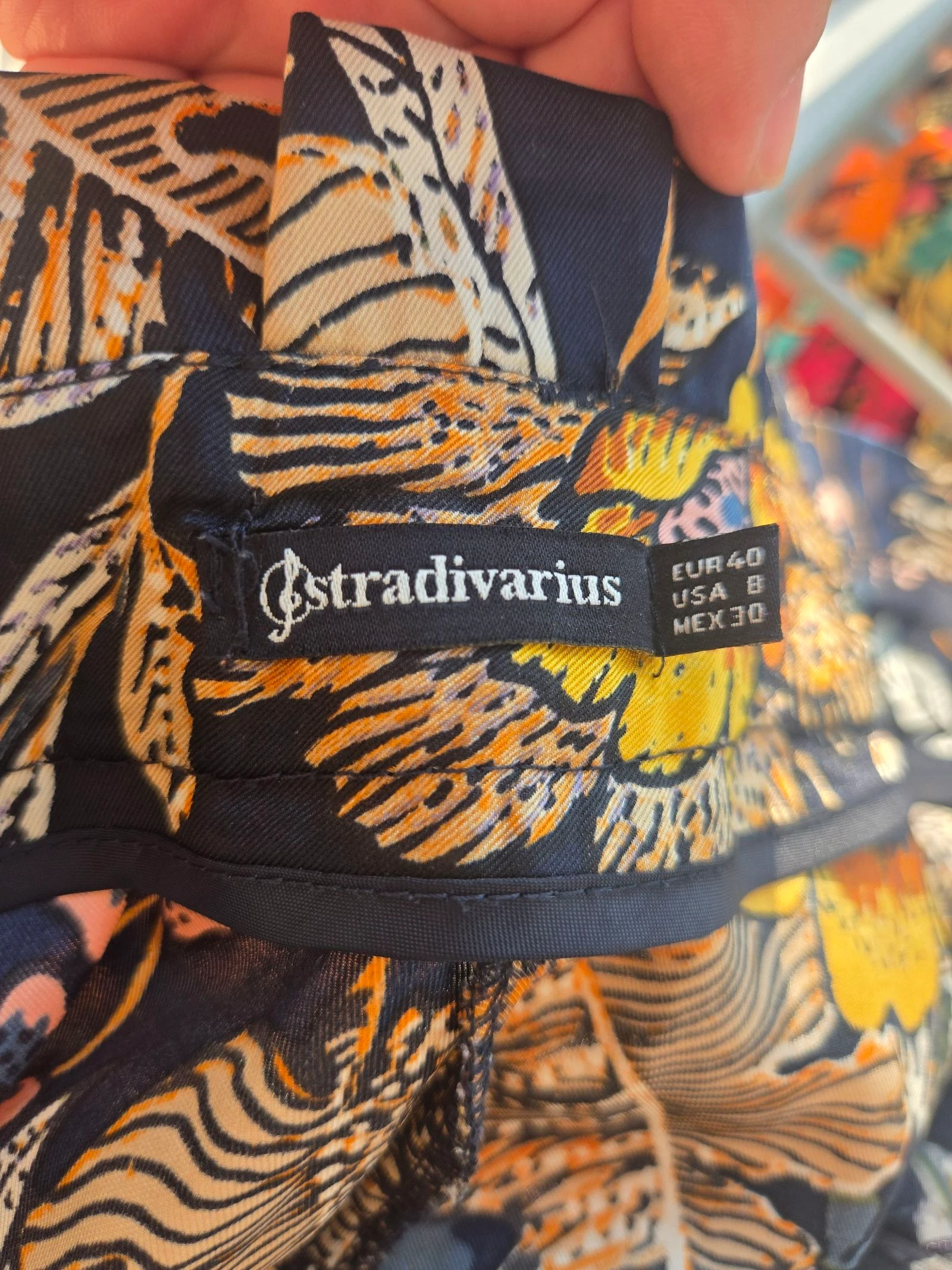 Calça reta floral Stradivarius tamanho 40 – photo 2